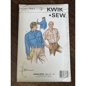 Kwik Sew 1627 Pattern Men's Shirt Front Patch Pockets Size S-XL Uncut